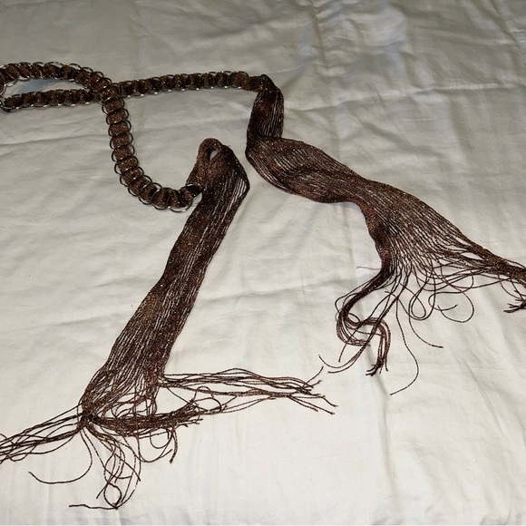 Belt- Mesh and Metal Circle with fringe, VTG - Picture 5 of 7